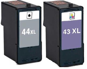Lexmark 43XL (18Y0143e) and 44XL (18Y0144E) Remanufactured High Capacity Colour and Black Ink Cartridges